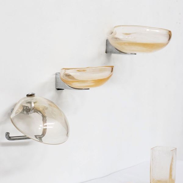 Archimede Seguso Murano Glass Bathroom Set