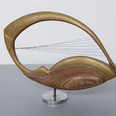 Scultura Cinetica in Legno e Ottone Meloniski da Villacidro