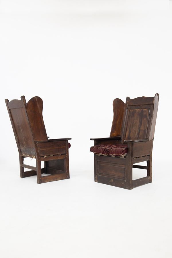 Manifattura Italiana - antique Armchairs in Wood 