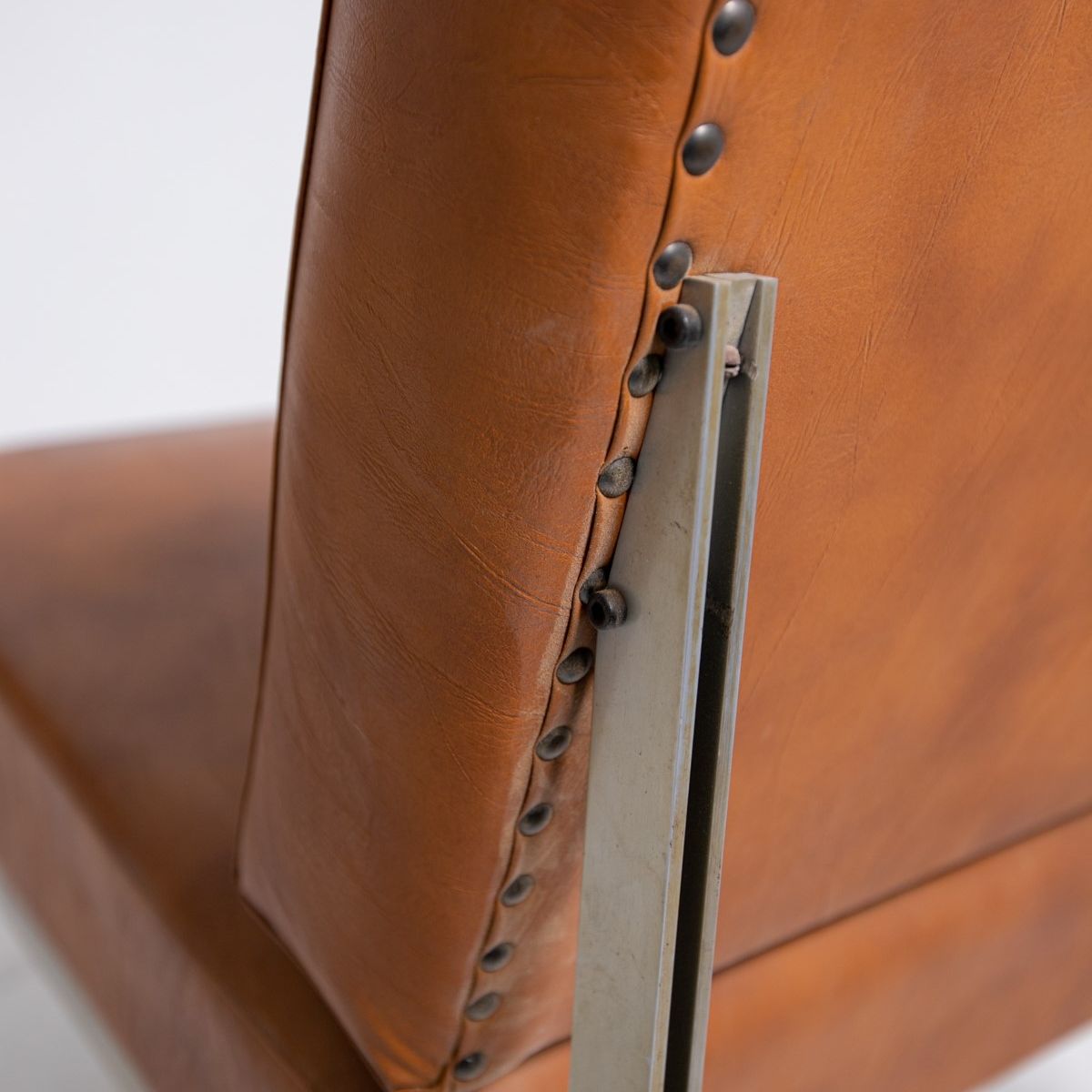 Poltrone nello Stile di Florence Knoll in Pelle Marrone