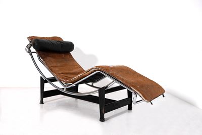 Chaise Longue Lc4 per Cassina, Charlotte Perriand Firmata