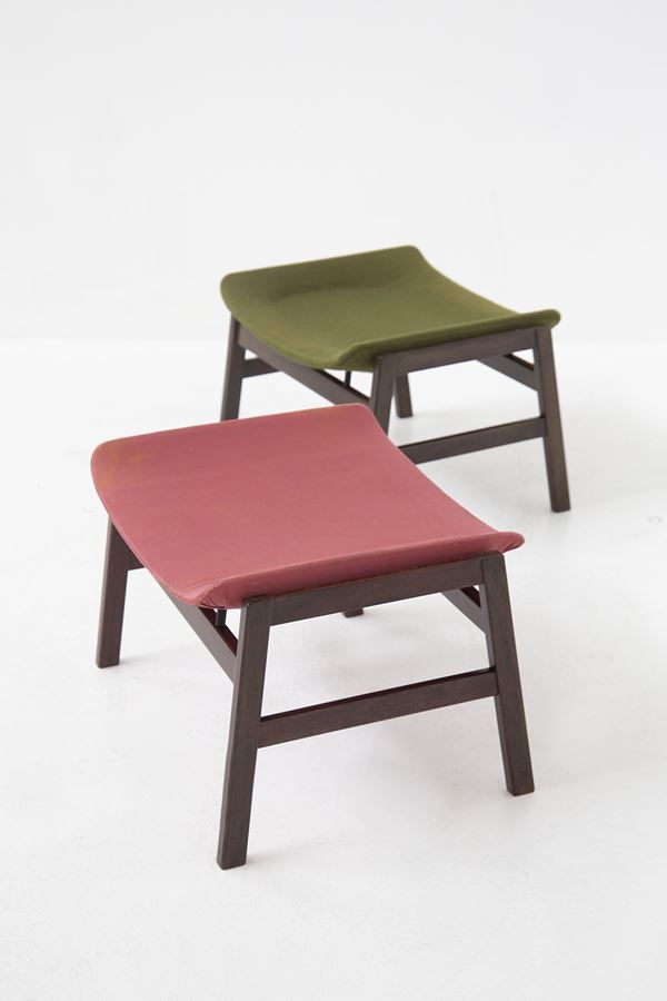 Gianfranco Frattini - Gianfranco Frattini Pair of Rare Stools for Cassina