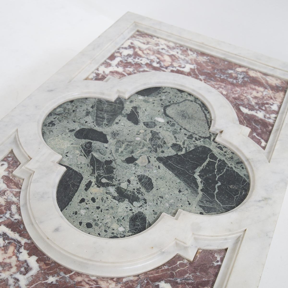 Tavolo da Salotto D'epoca in Vari Marmi e Ferro