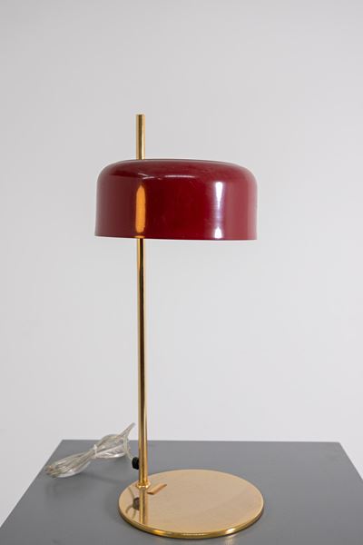 Lampada da Tavolo in Ottone e Alluminio