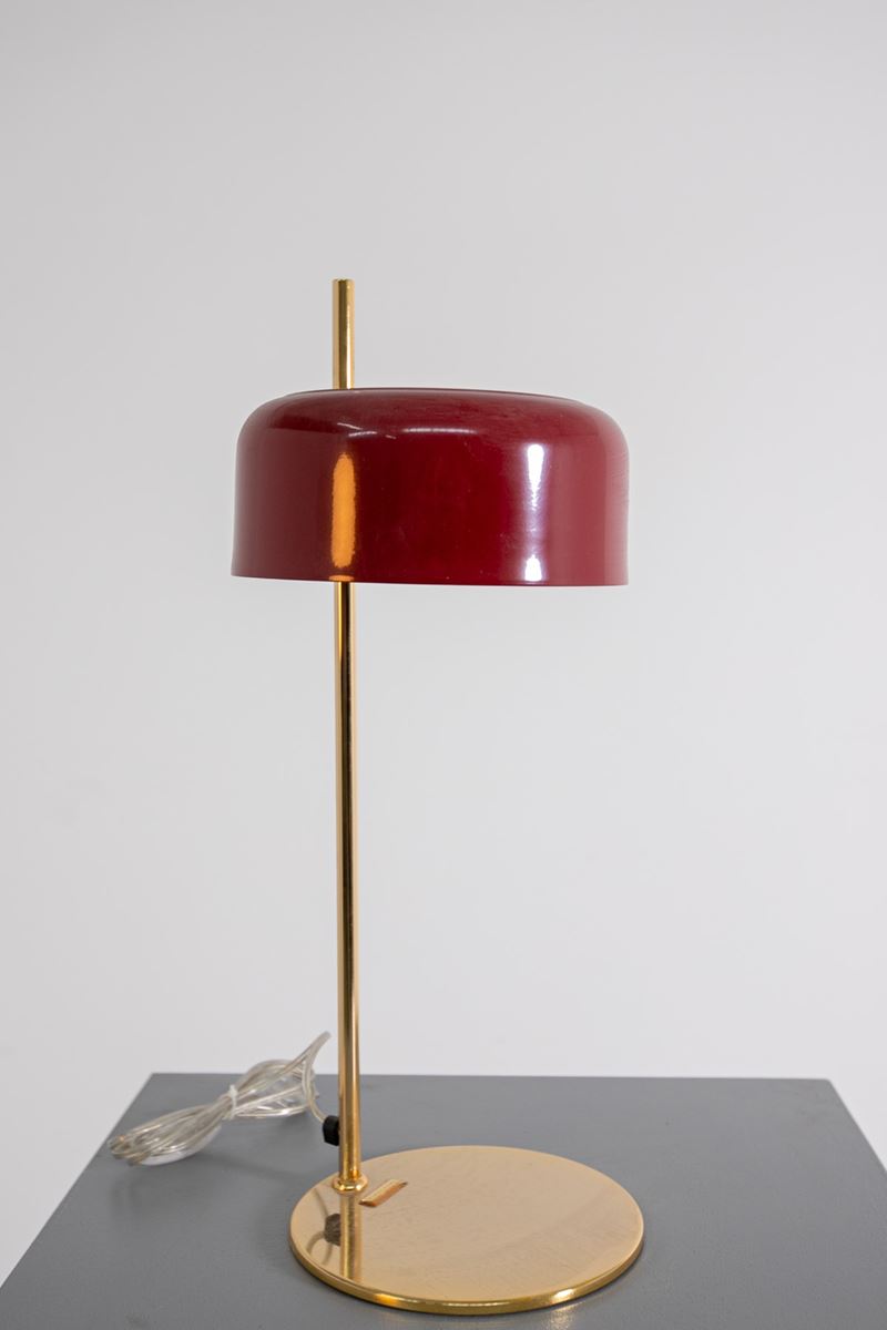 Lampada da Tavolo in Ottone e Alluminio