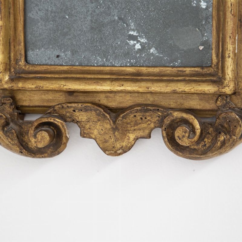 Specchio Italiano Antico in Legno Dorato Dipinto