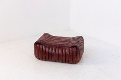 Vintage Leather Pouff By Annie Hiéronimus