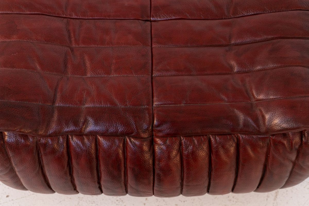Vintage Leather Pouff By Annie Hiéronimus