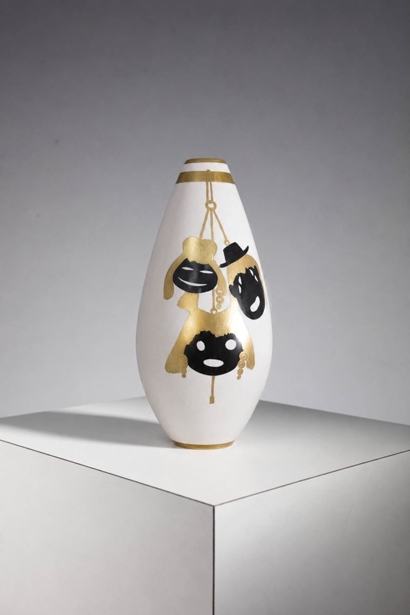Arrigo Finzi - Vaso con Oro Puro, Etichetta Originale