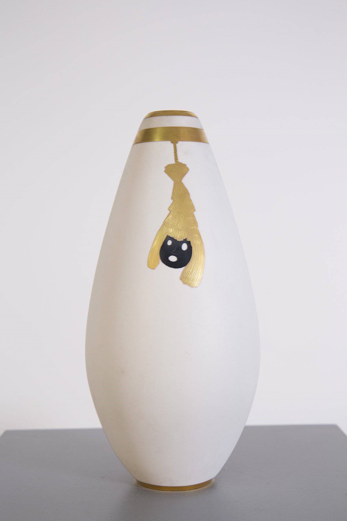 Arrigo Finzi - Vaso con Oro Puro, Etichetta Originale