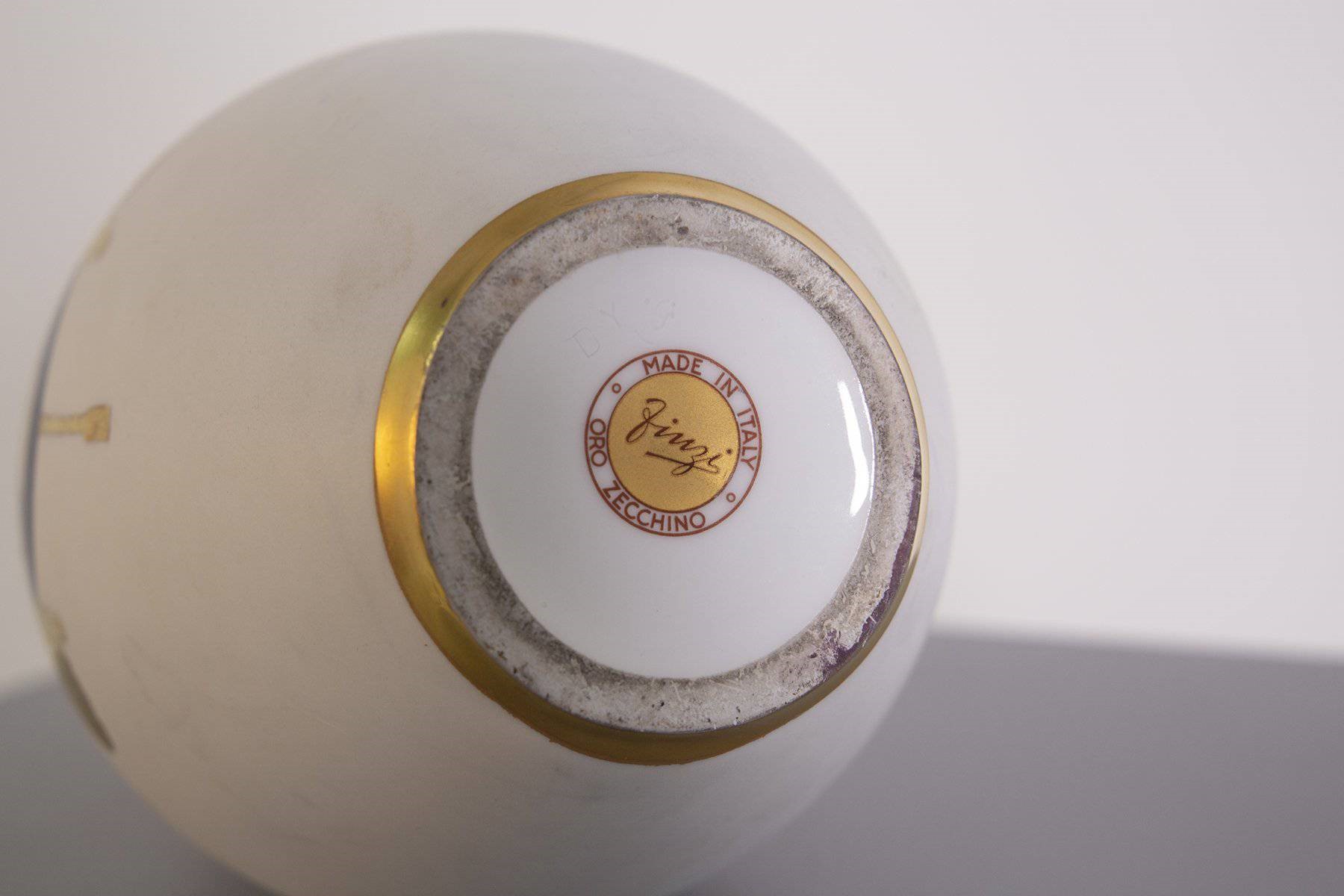 Arrigo Finzi - Vaso con Oro Puro, Etichetta Originale
