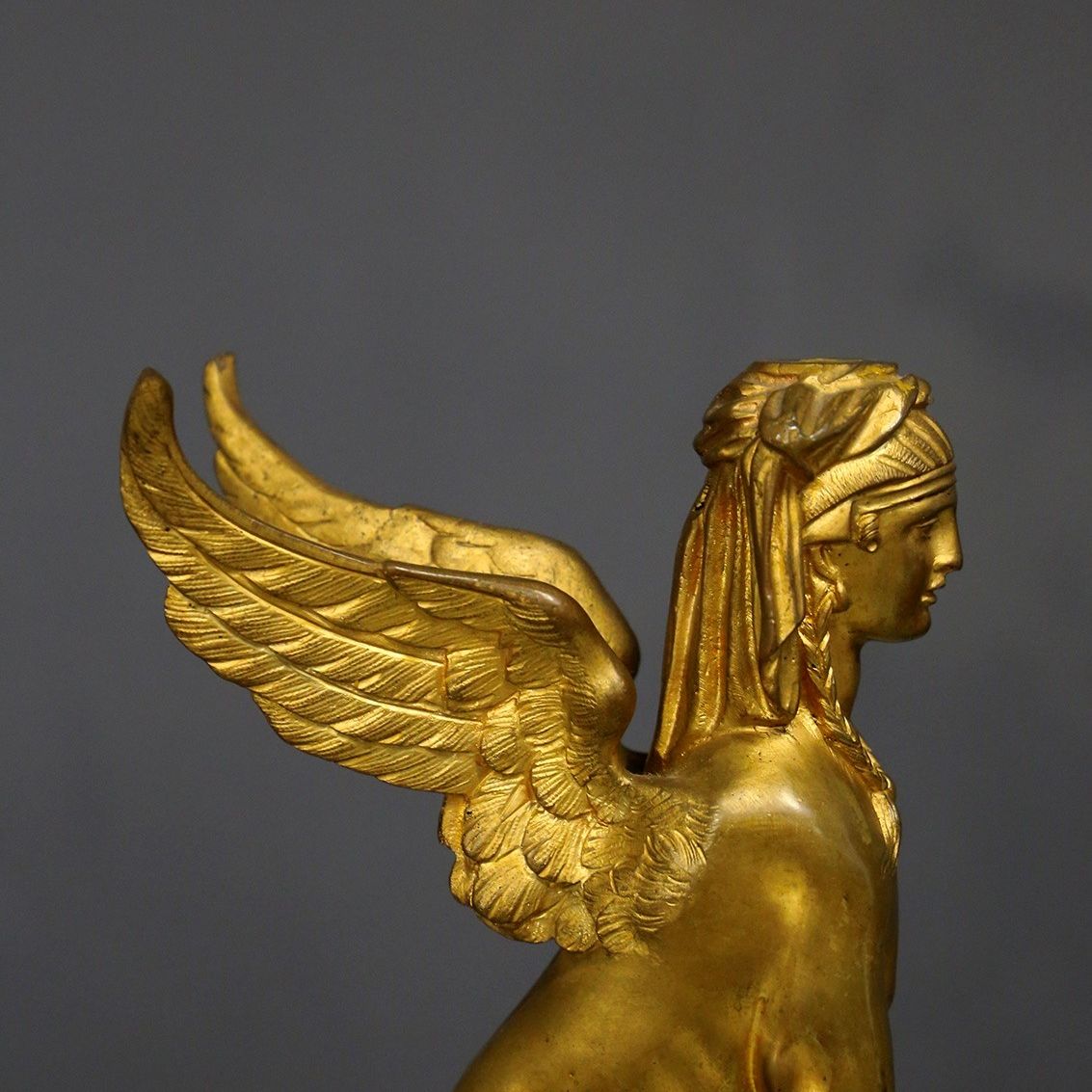 Coppia di Sfinge Impero, Bronzo e Alabastro, Napoleone III