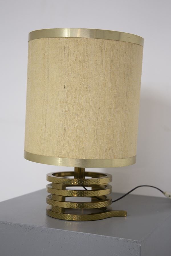 Luciano Frigerio - Table Lamp in Brass and Fabric