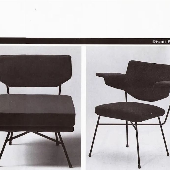 Elettra Armchairs By Stdio Bbpr For Arflex in Velvet And Iron