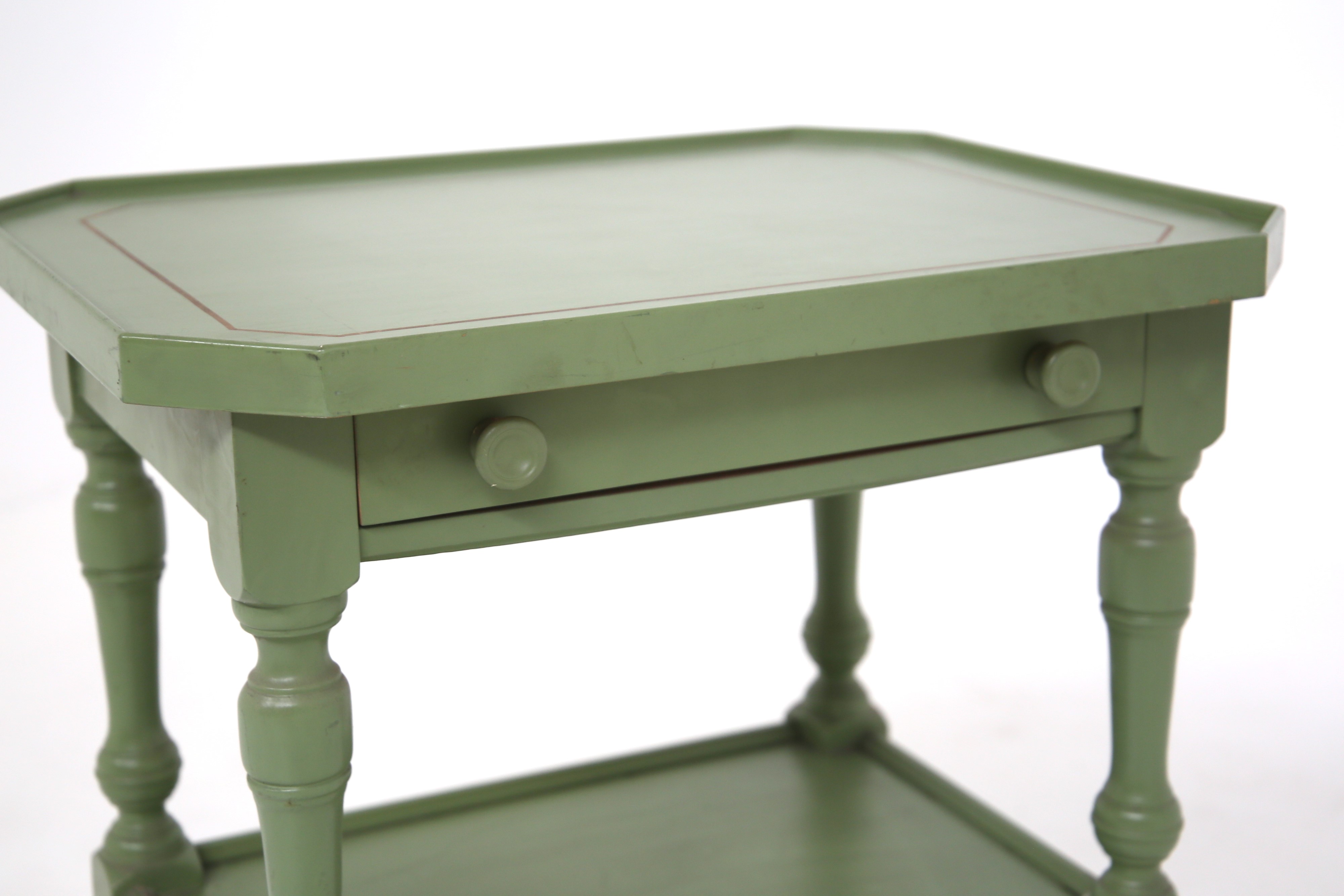 Tavolino da Divano in Legno Laccato Verde