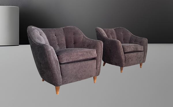Gio Ponti - Pair Armchairs by Gio Ponti for Casa e Giardino