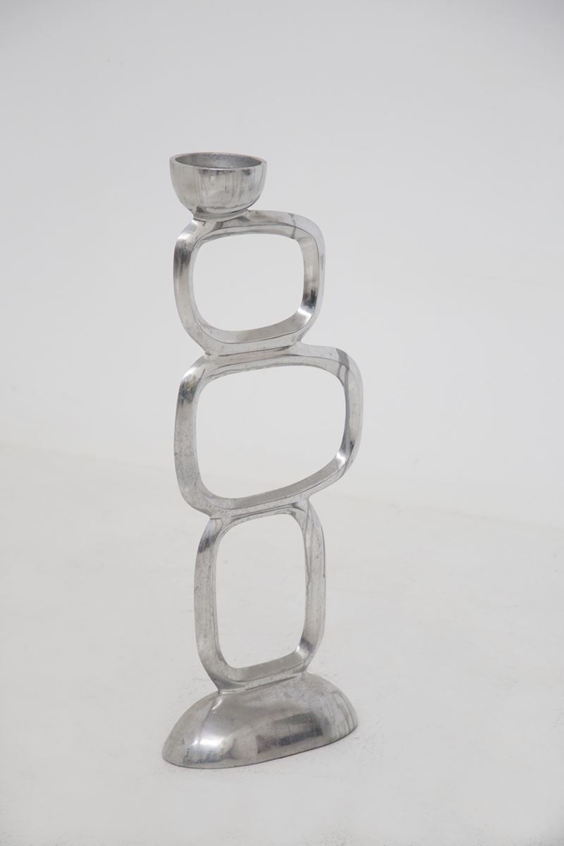 Scultura in Acciaio con Elementi Ovali