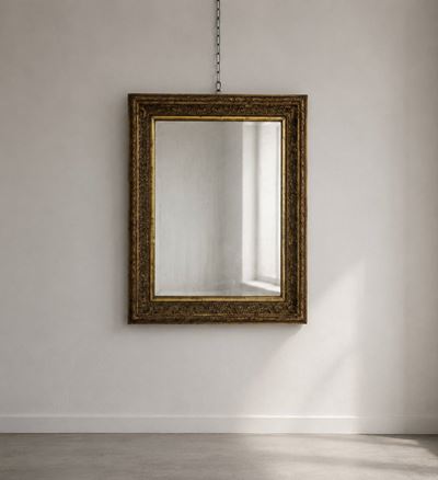 Specchio con Cornice in Legno Dorato e Lavorato