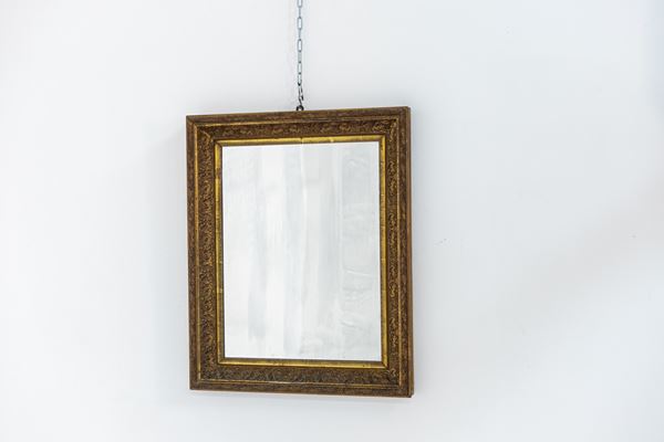 Manifattura Italiana - Specchio con cornice in legno dorato e lavorato