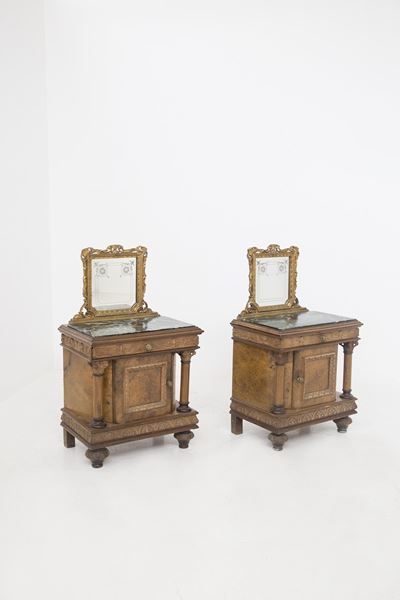 Comodini con Specchio e Marmo
