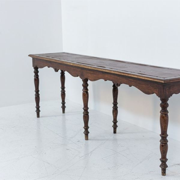 Grande console toscana in legno di noce