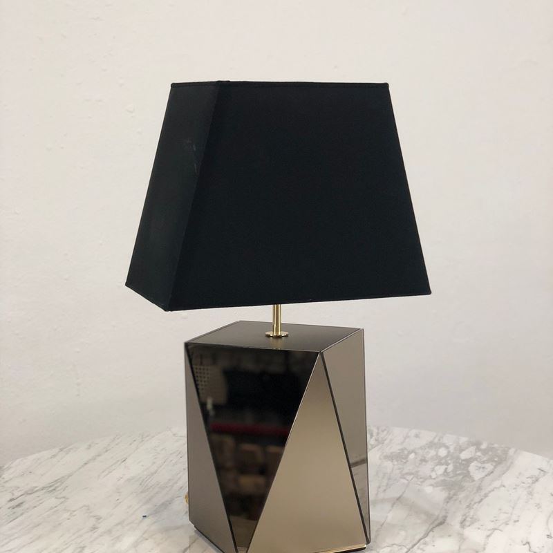 Lampada da Tavolo Vintage con Vetro Specchiato e Satinato