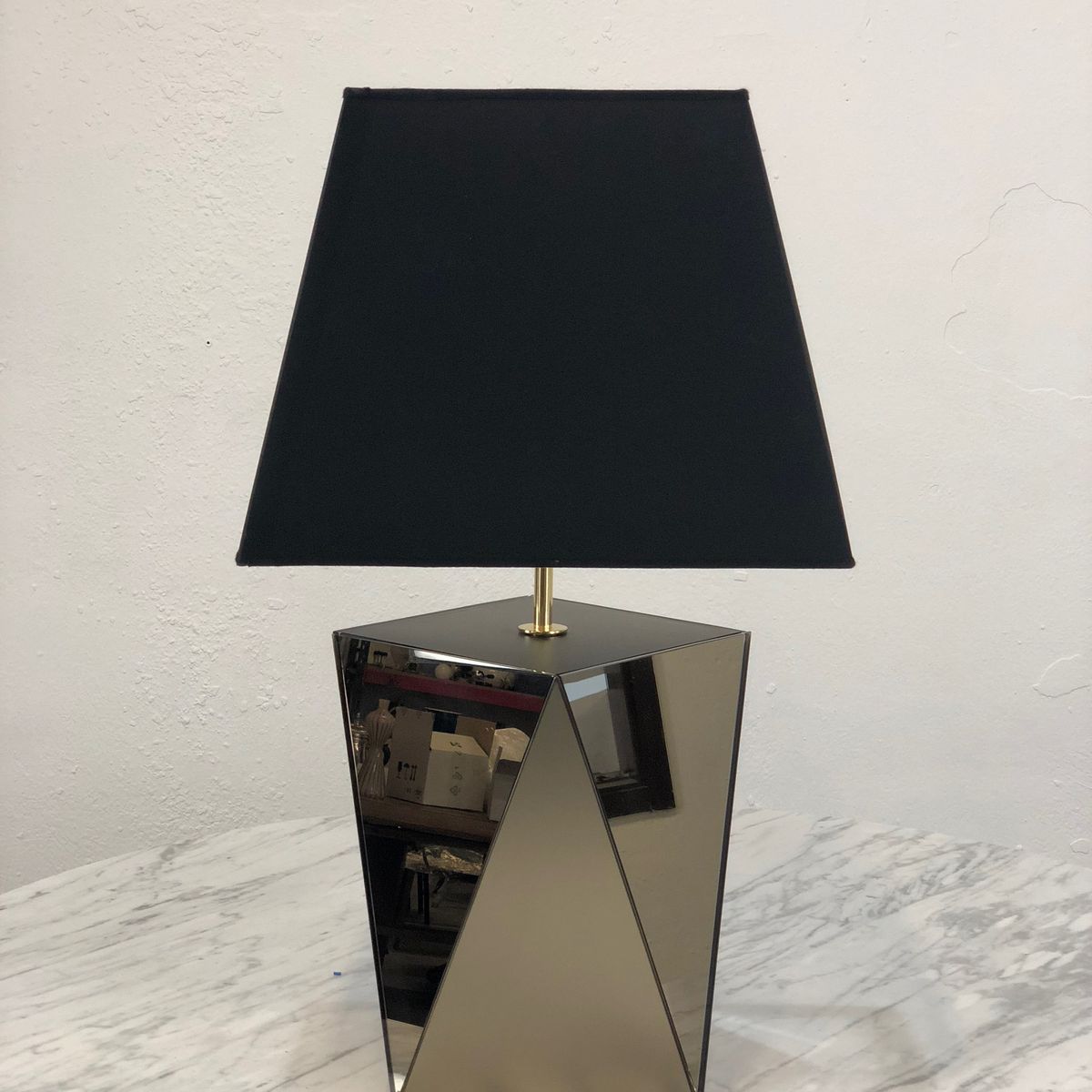 Lampada da Tavolo Vintage con Vetro Specchiato e Satinato