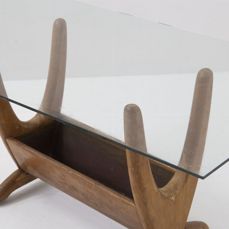Tavolino in Legno e Vetro di Adrian Pearsall