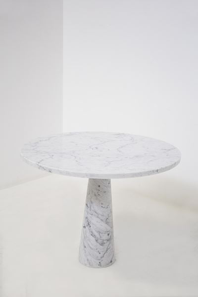 Angelo Mangiarotti Carrara Marble Table For Skipper, Original Label