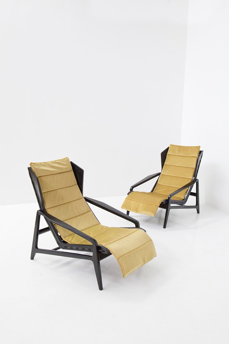 Coppia di Poltrone Gio Ponti per Cassina Mod. 811, Etichetta Presente
