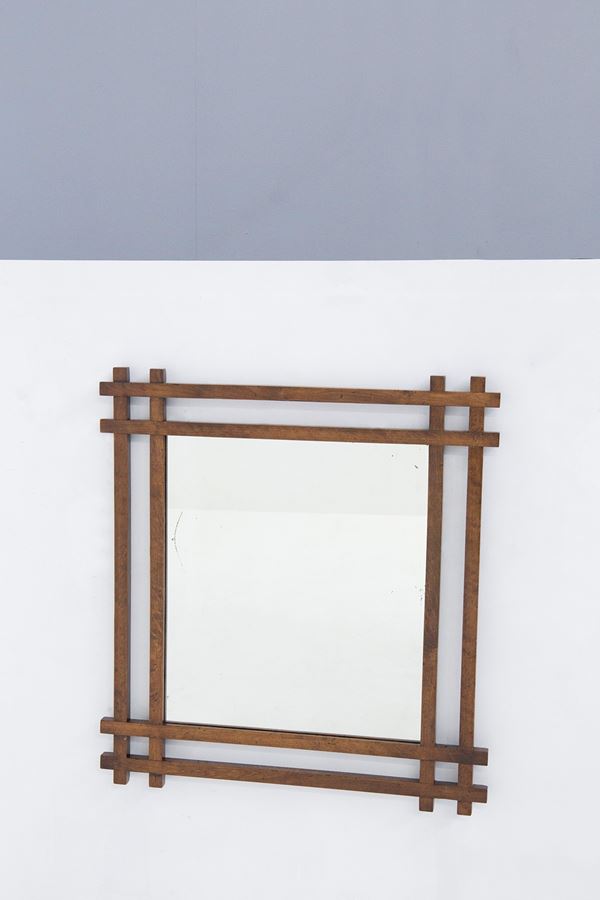 Ettore Sottsass - Specchio in legno attribuito ad Ettore Sottsass