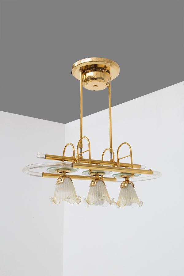 Lampadario italiano in ottone