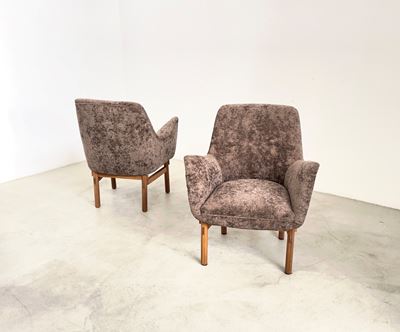 Ico Parisi (attr.) Pair Cassina Armchairs, 1950s