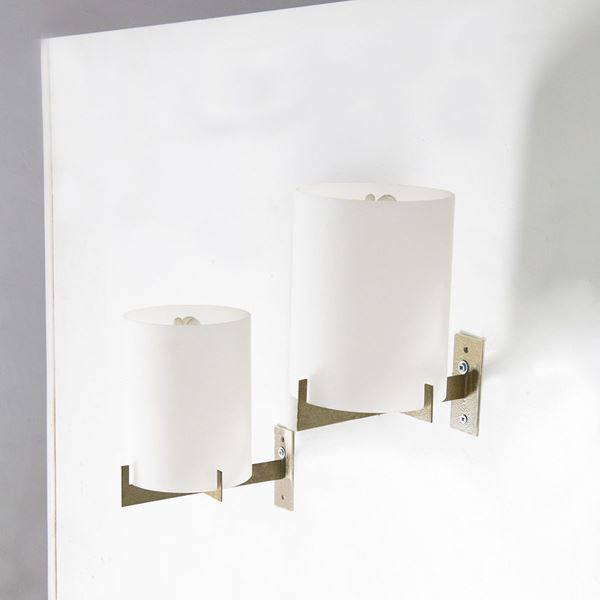 Ignazio Gardella - Ignazio Gardella for Azucena Pair of Opaline Glass Wall Lights