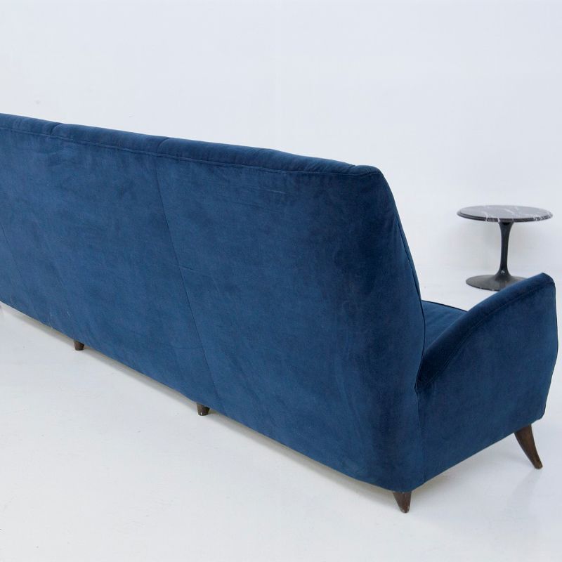 Divano in Velluto Blu Vintage Gio Ponti per Isa Bergamo