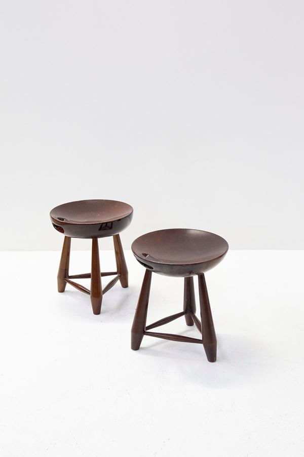 Sergio Rodrigues - Sergio Rodrigues Pair of stools