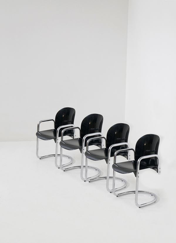 Dormice  Scarpa,Tobia Scarpa - Set of 4 chairs model "Dialogo" by Afra and Tobia Scarpa for B&B Italia 