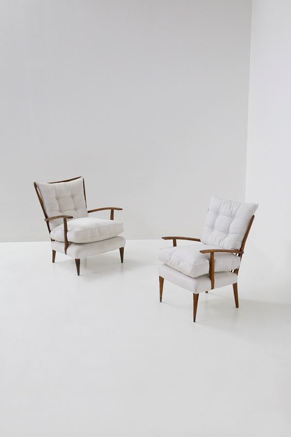 Paolo Buffa - Pair of armchairs He and She attr. P. Buffa