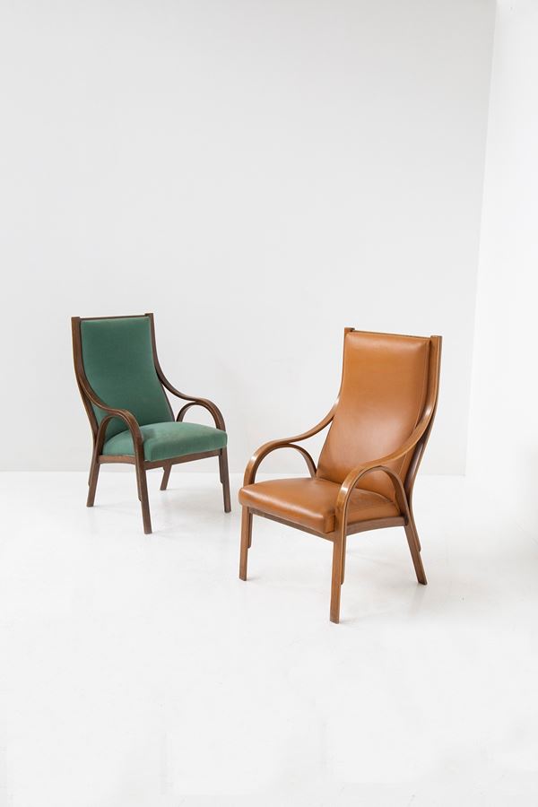 Vittorio Gregotti - Pair of "Cavour" armchairs by Vittorio Gregotti