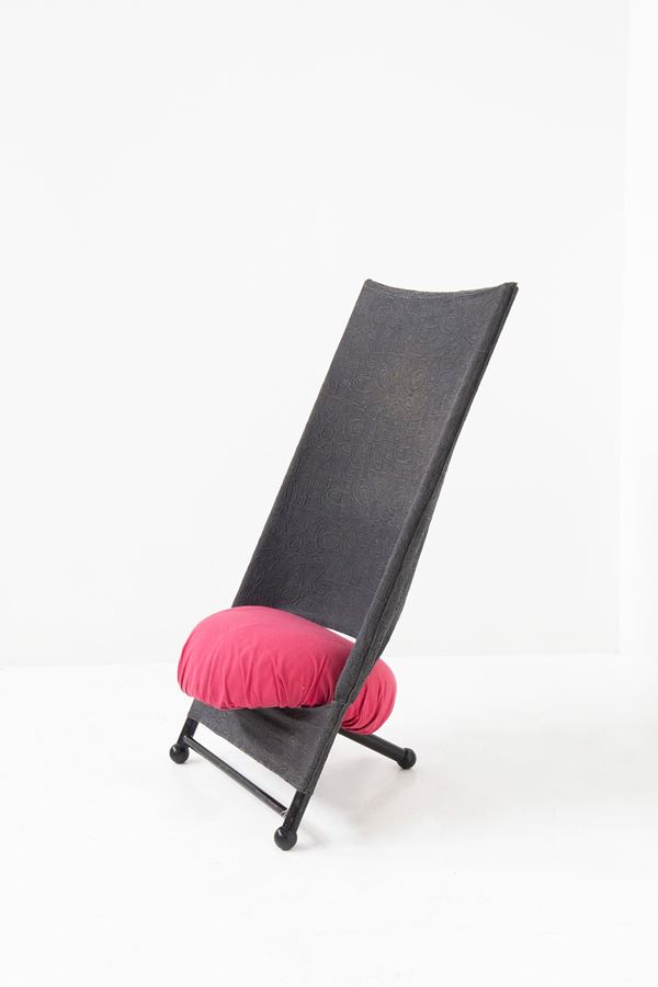 Iron and fabric armchair attr. to Brunati