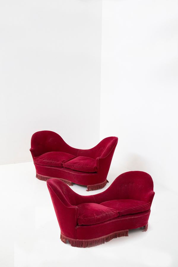 Cesare Lacca - Pair of small sofas attr. Cesare Lacca Italian manufacture 