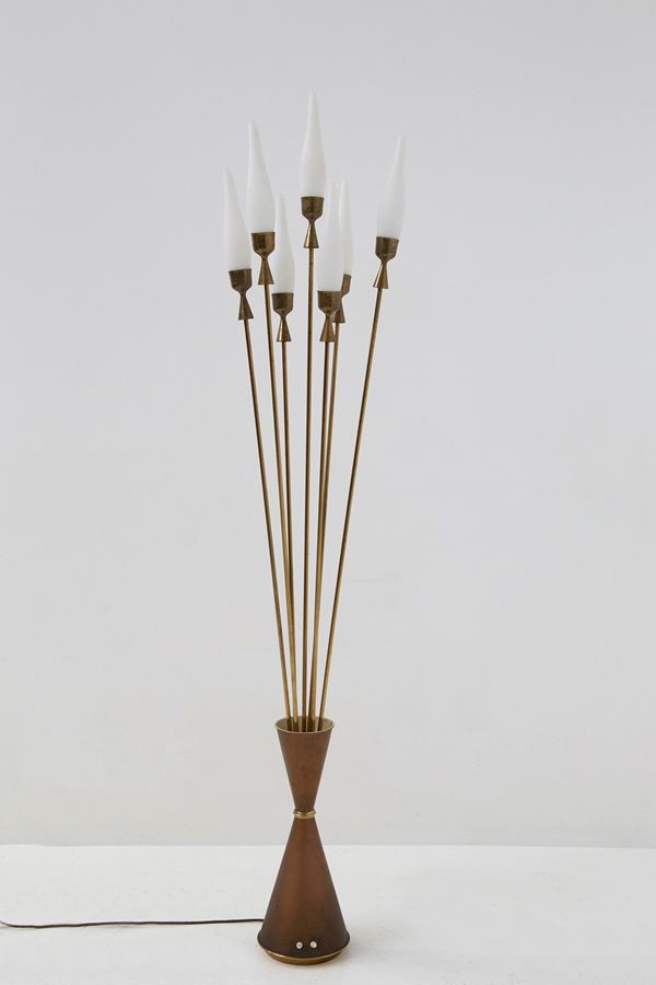 Brass floor lamp by Arredoluce
