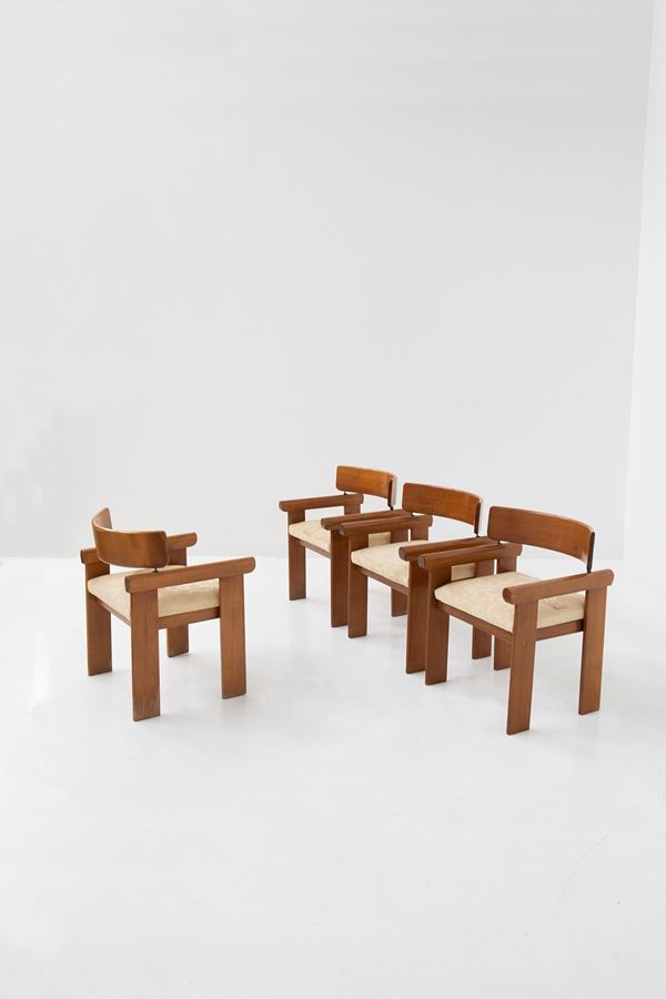 Afra &amp; Tobia Scarpa - Set of 4 chairs attr. Afra and Tobia Scarpa of Italian manufacture.