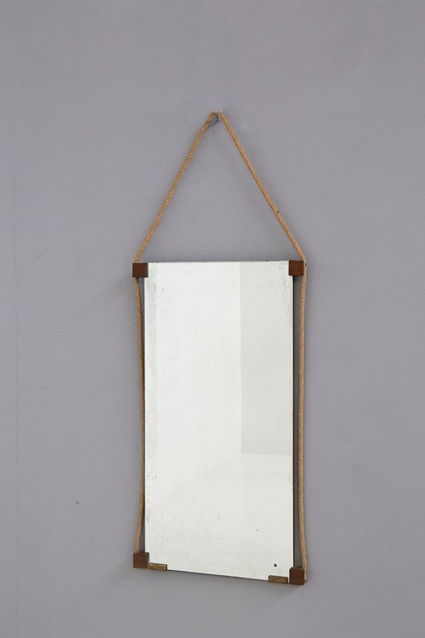 Rectangular mirror with rope Italian manufacture