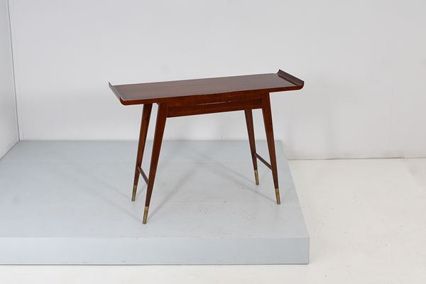 Giordano  Chiesa - Curved and veneered wood console attr. Giordano Chiesa