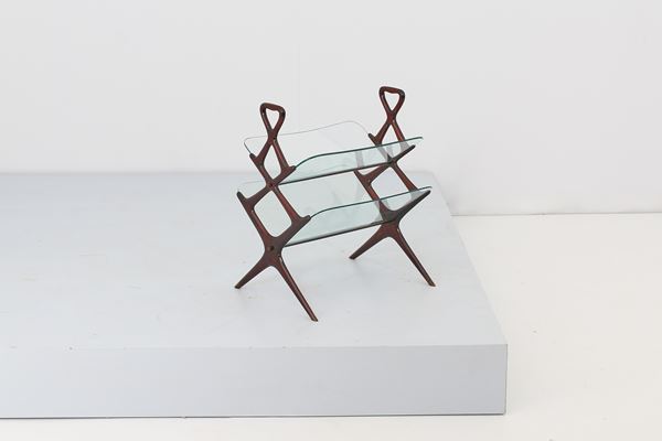 Cesare Lacca - Dark wood magazine rack attr. to Cesare Lacca