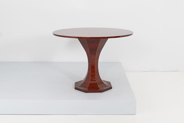 Circular veneer table attr. Giuseppe Gibelli