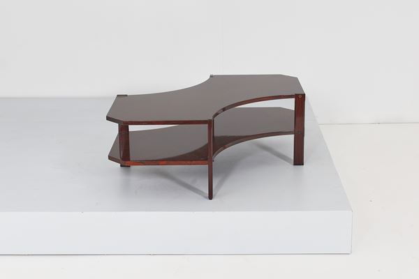 Wooden coffee table with double shelf attr. Stildomus