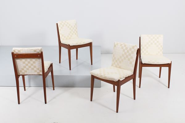 Set of four chairs manufactured by ISA Bergamo, with label.