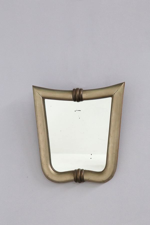 Gio Ponti - Specchio da parete di Gio Ponti in foglia d'argento e ottone
